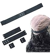 Dreamlover Lot de 4 bandes élastiques réglables pour perruque Noir
