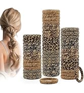 Série d'images montrant des styles de tressage de cheveux décoratifs aux côtés d'objets cylindriques texturés bruns avec des motifs tissés ou tressés complexes.