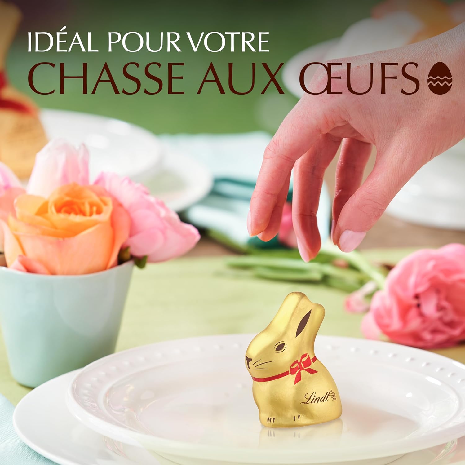 Lindt - Mini-moulages Lapin Or - 5x10g - Chocolat au lait, spécial Pâques