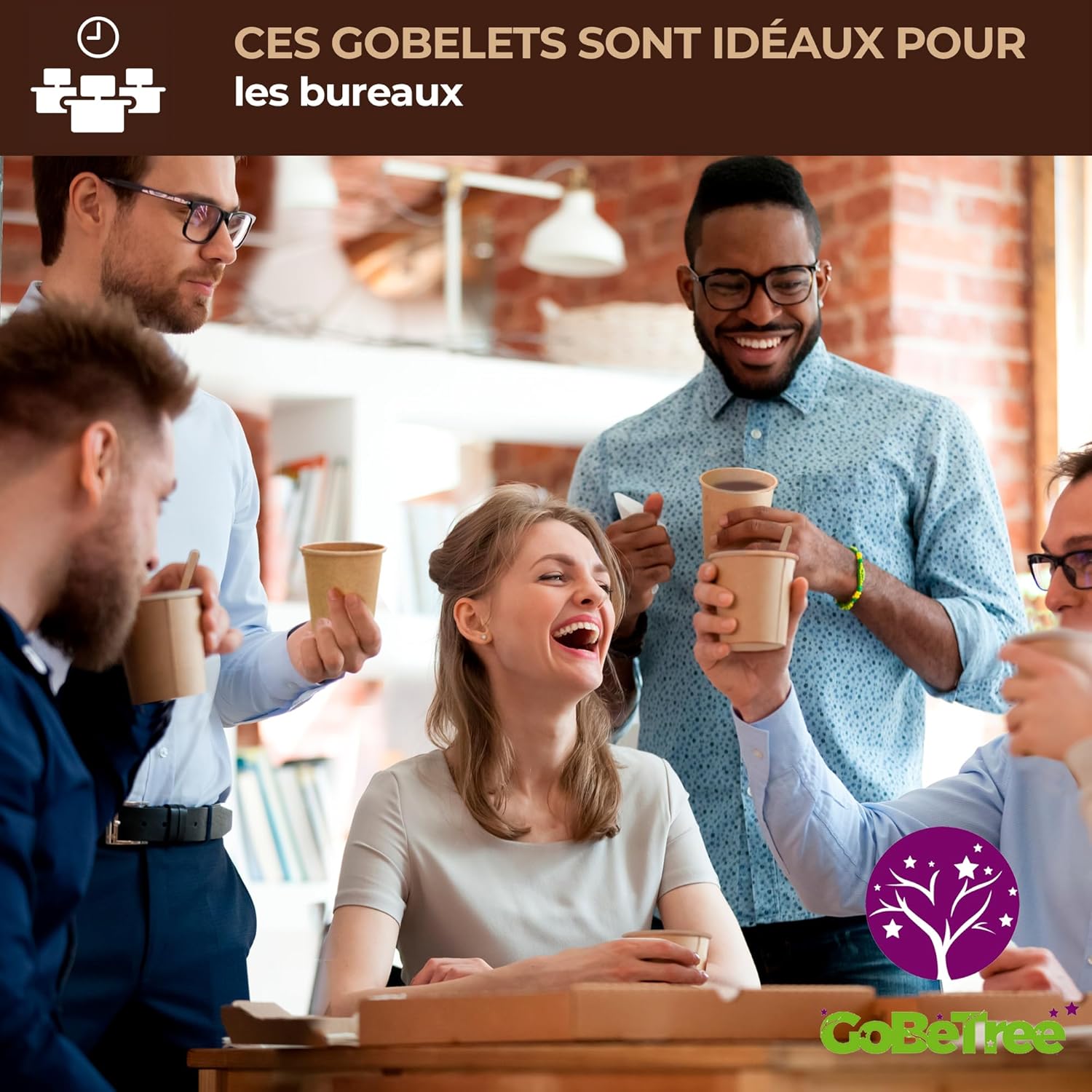 Gobelets jetables carton kraft – 210 ml / 7 oz – résistants, étanches