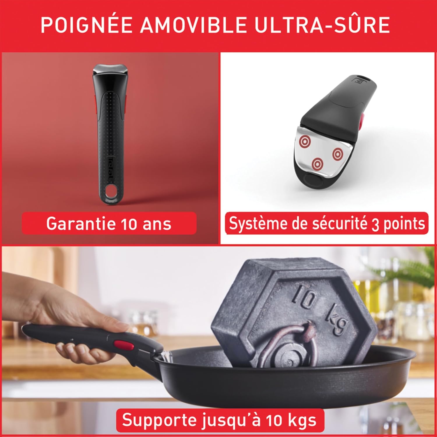 Tefal - Ingenio Inspiration - lot 6 pièces induction, poignée amovible, L867S604