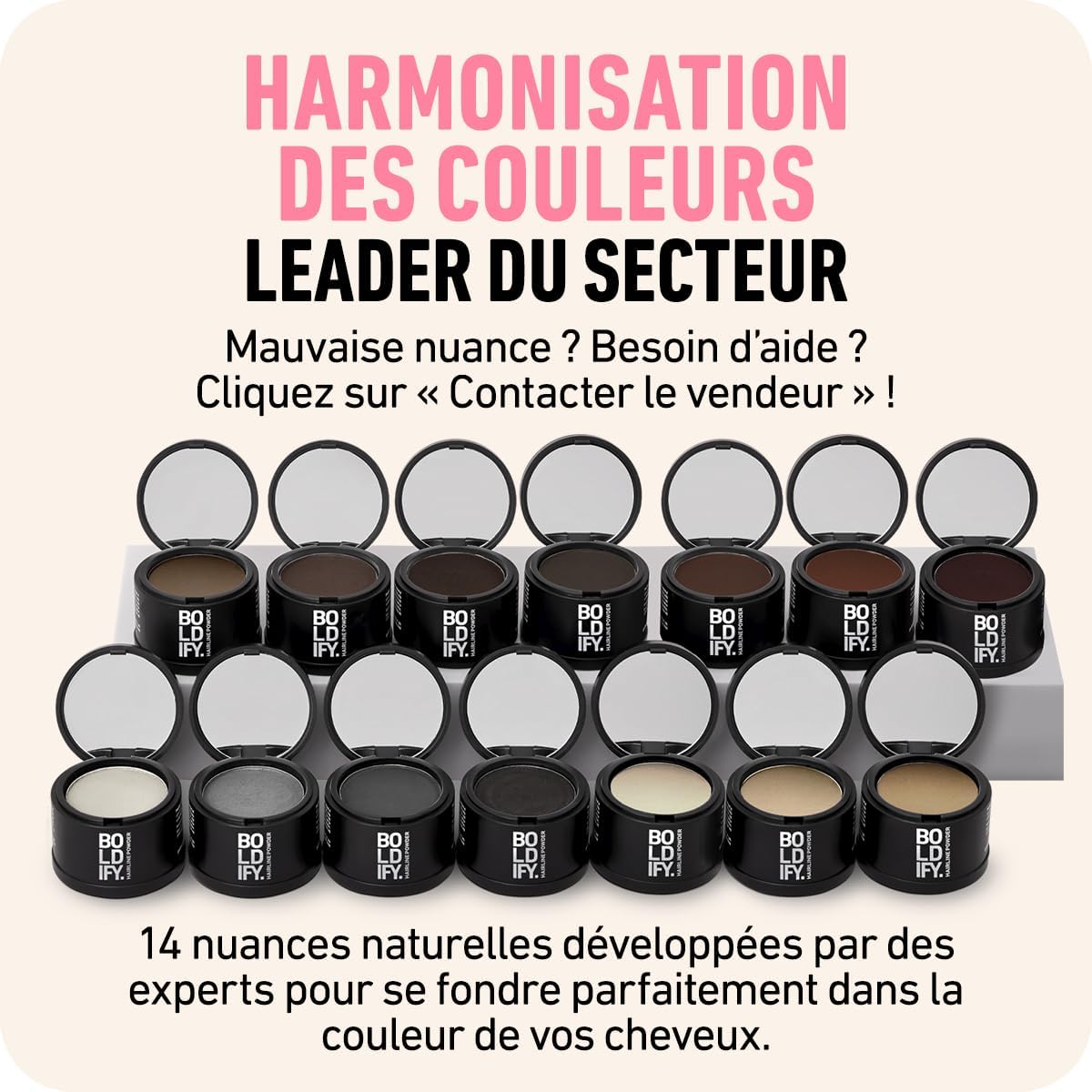 BOLDIFY - Poudre de racine blond clair - 10g - couvre racines et cheveux gris