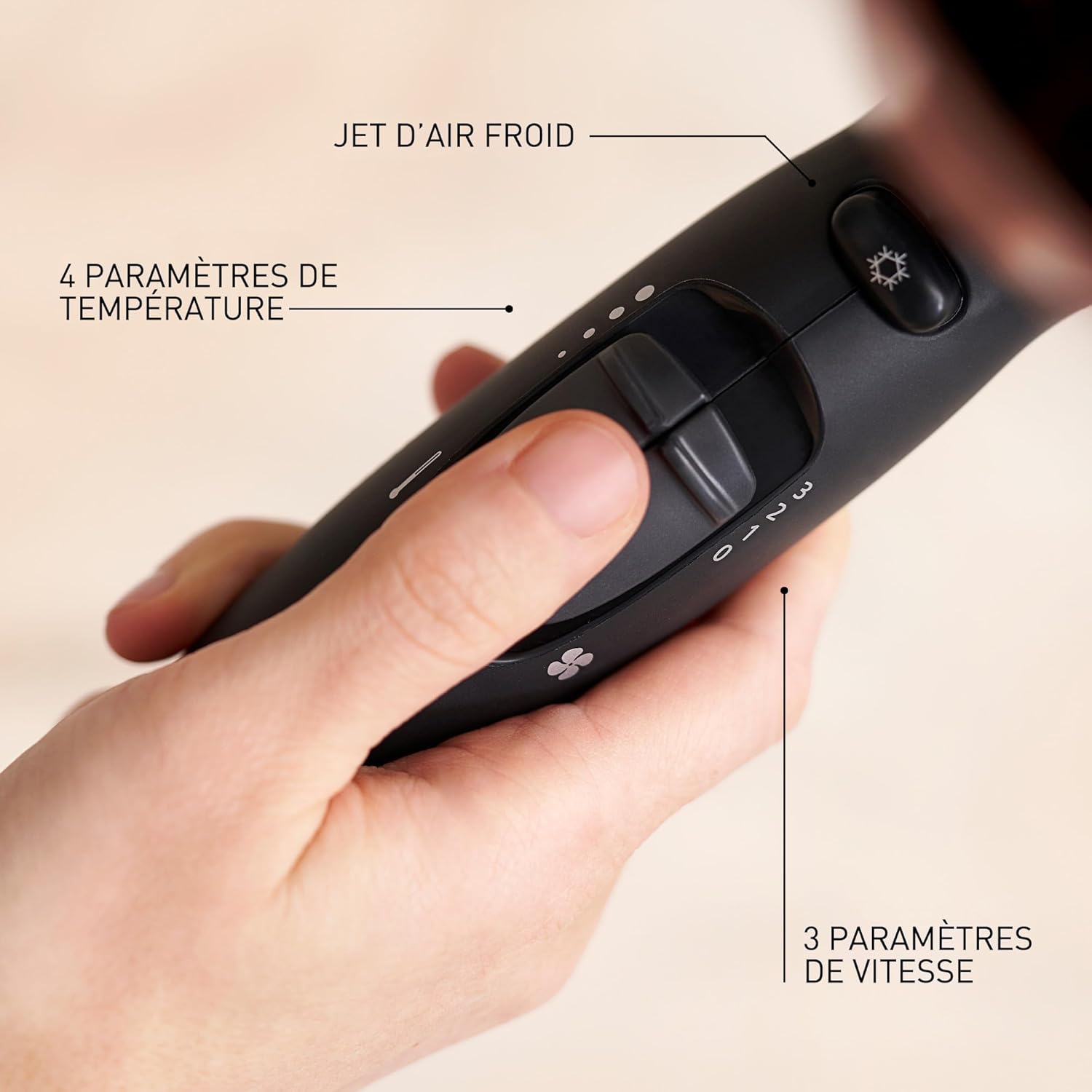 Panasonic - sèche-cheveux Nanoe, 3 vitesses, 4 températures, 2 accessoires, EH-NA63CN825