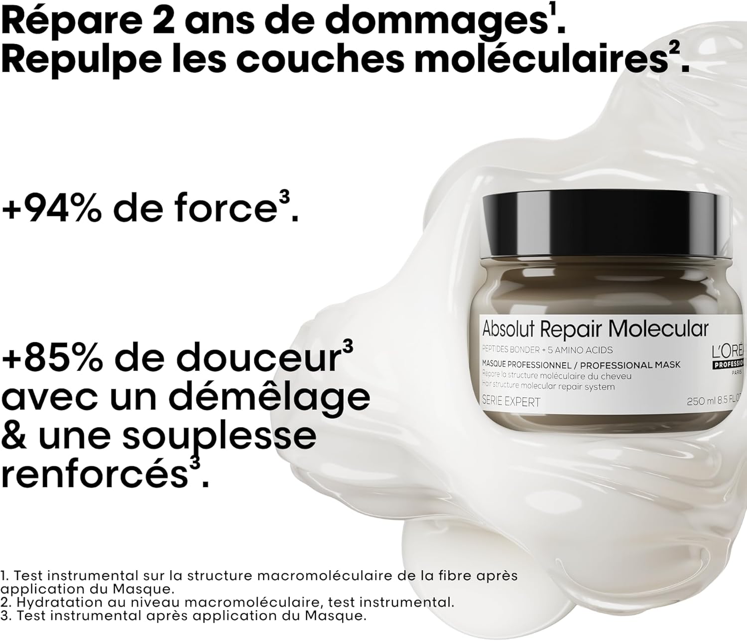 L'Oréal Professionnel - Absolut Repair Molecular - routine réparatrice cheveux abîmés - démêle, renforce, douceur