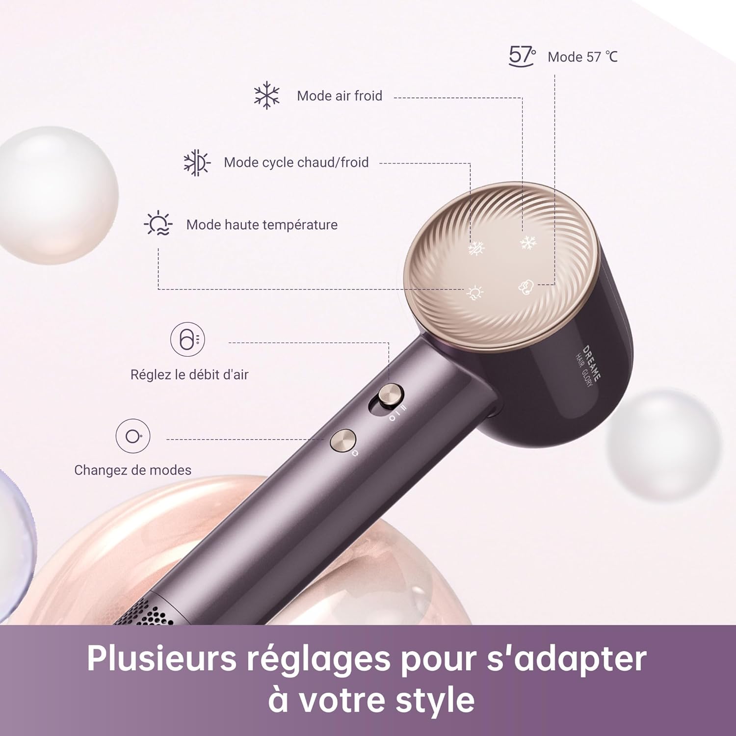 Dreame - Glory Combo - ultra-léger, ions négatifs, 110000 tr/min