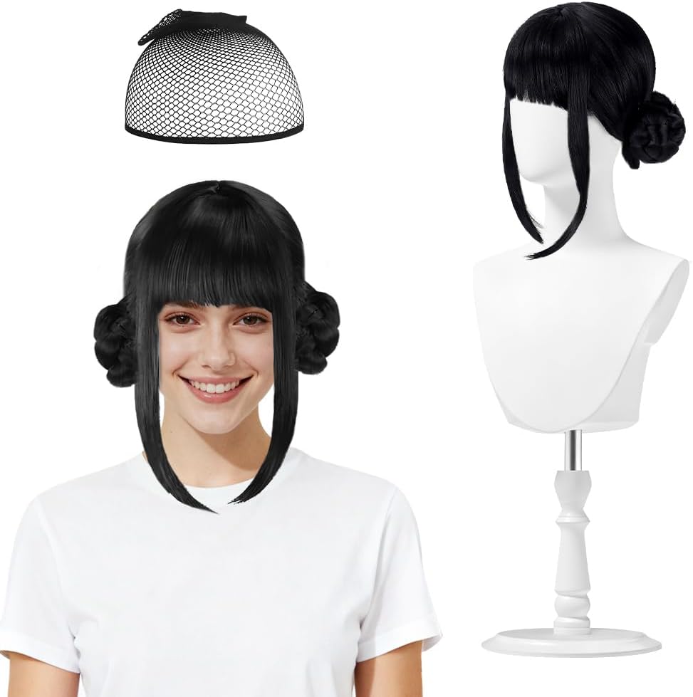 Perruque cosplay - Hunter, longue tresse violette, noir, anime, fête