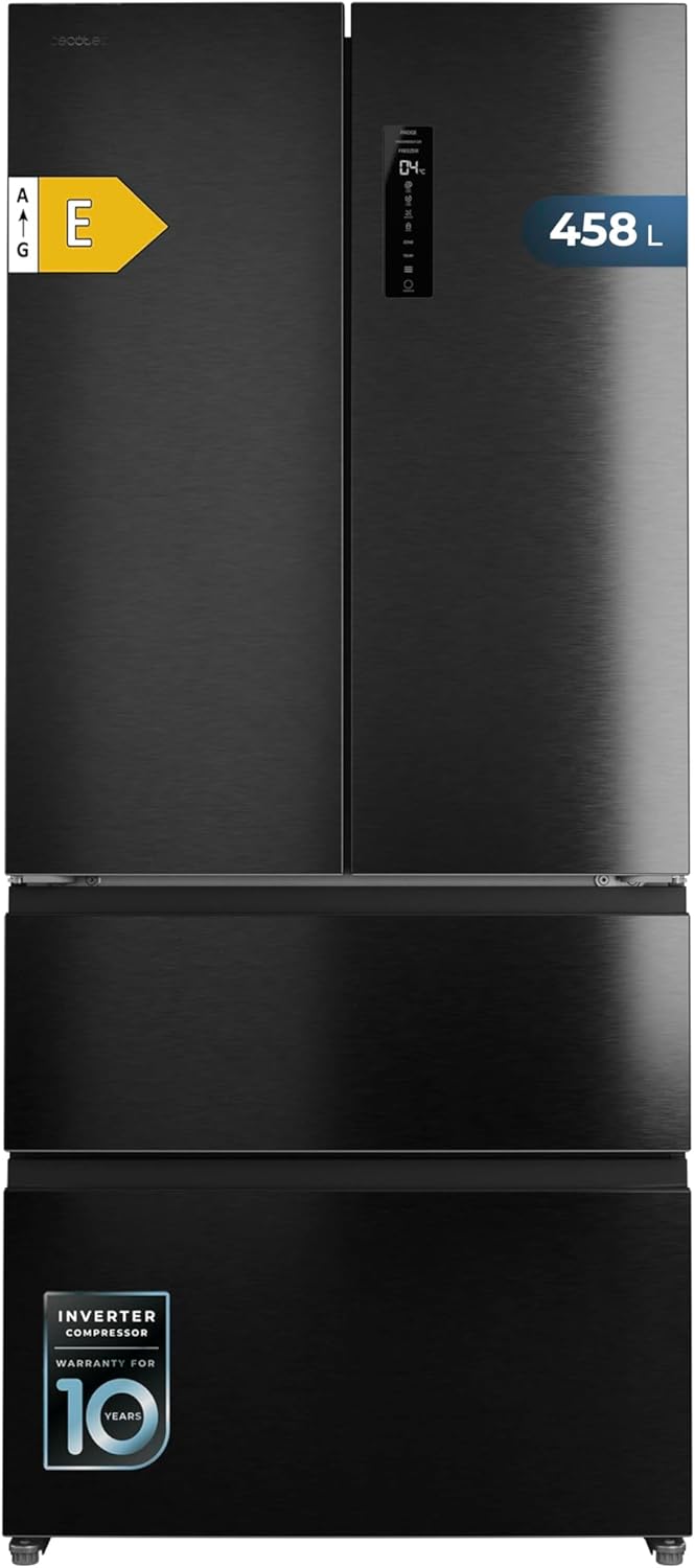 Cecotec - Bolero CoolMarket F2D - 189x83 cm - 458L, No Frost, Inverter, MetalFlexCooling, F2D458SBI
