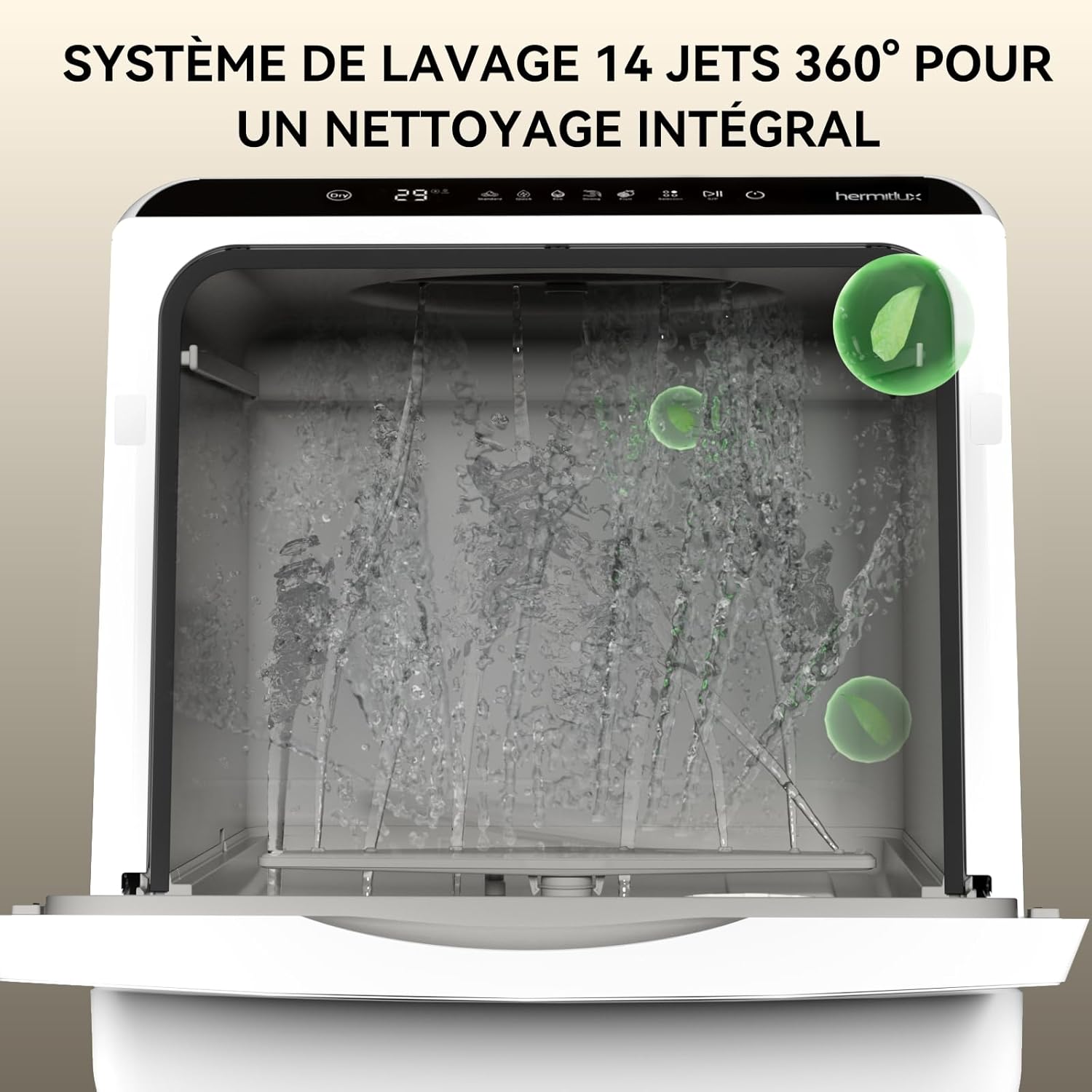 Hermitlux - Mini lave-vaisselle, 43 cm, 4 couverts, sans raccordement