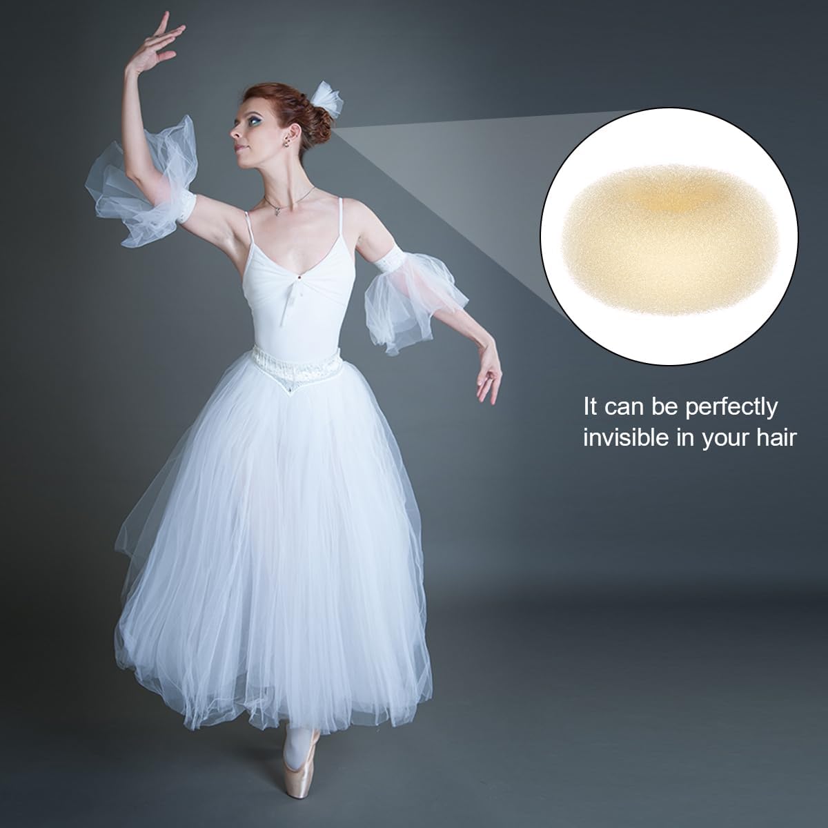 URAQT - machine à chignons donuts - 6+8cm - 4 donuts, 30 épingles, jaune crème