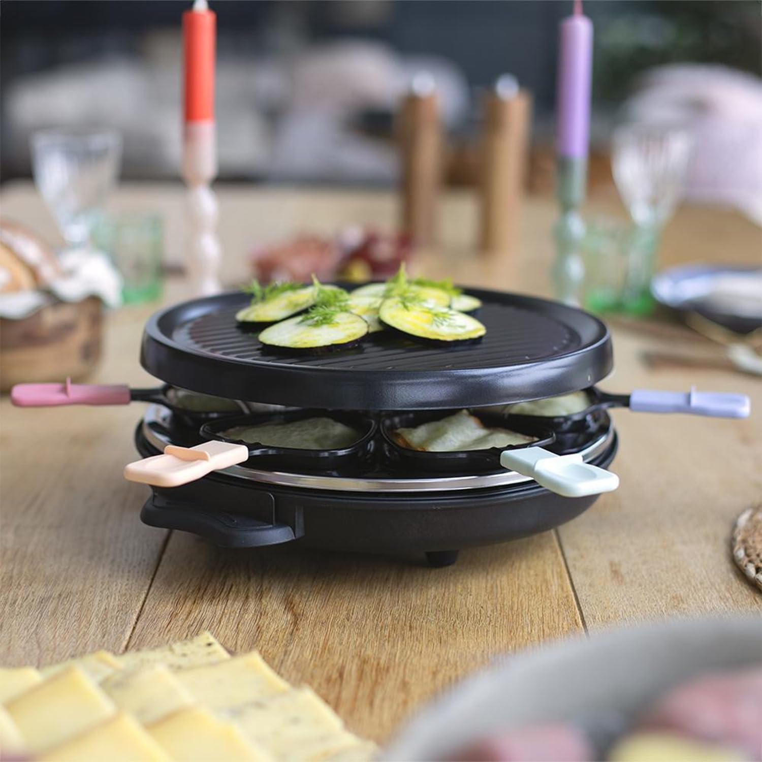Appareil à raclette 6 personnes - 800W - surface antiadhésive - DOC207P
