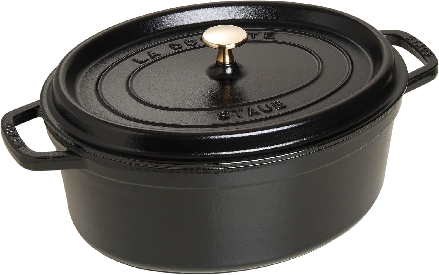 STAUB - cocotte en fonte émaillée ovale - 41 cm, 12 L, noir mat