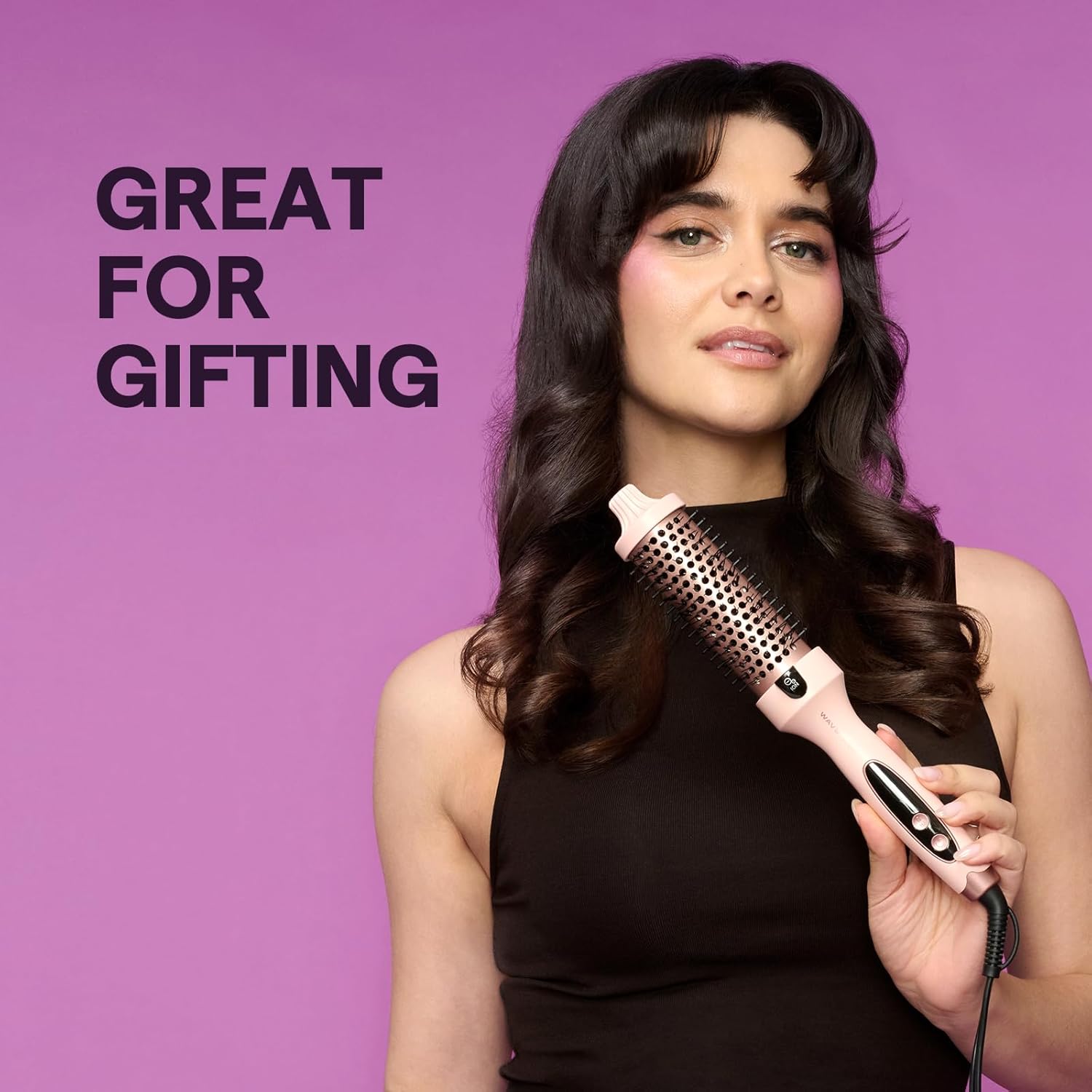 Wavytalk - Blowout Boost - 38mm - Brosse thermique ionique, 5 températures, double tension, violet