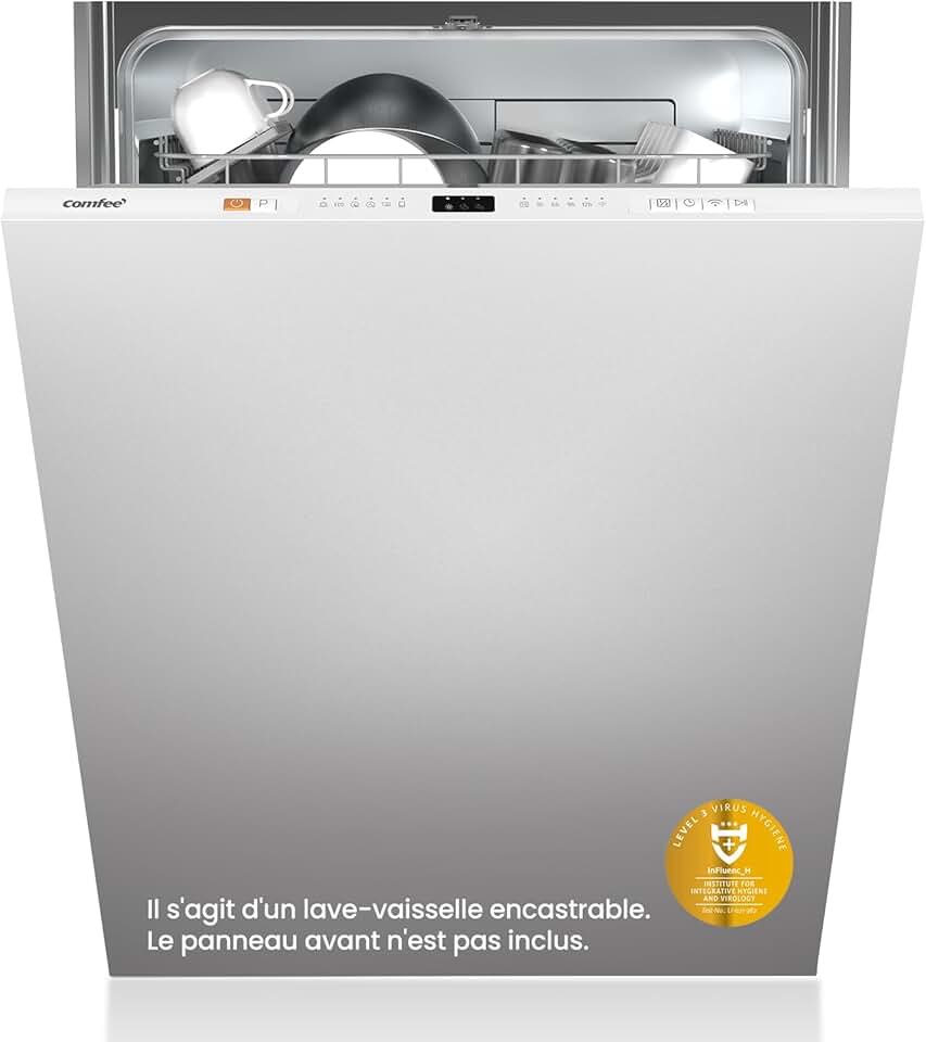 COMFEE' - Lave-vaisselle série Cloud Wash - 12 couverts, démarrage différé, séchage supplémentaire, encastrable - CDWPB1