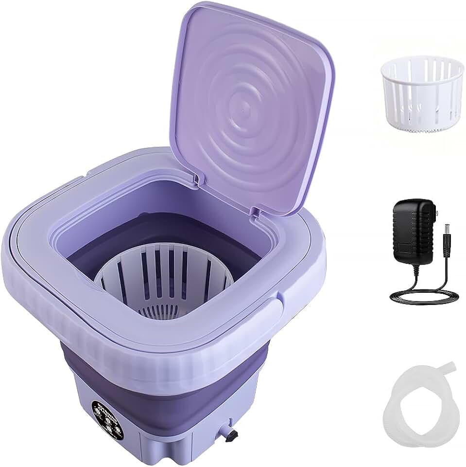 Mini machine à laver pliable - compacte, portable, vidange, voyage