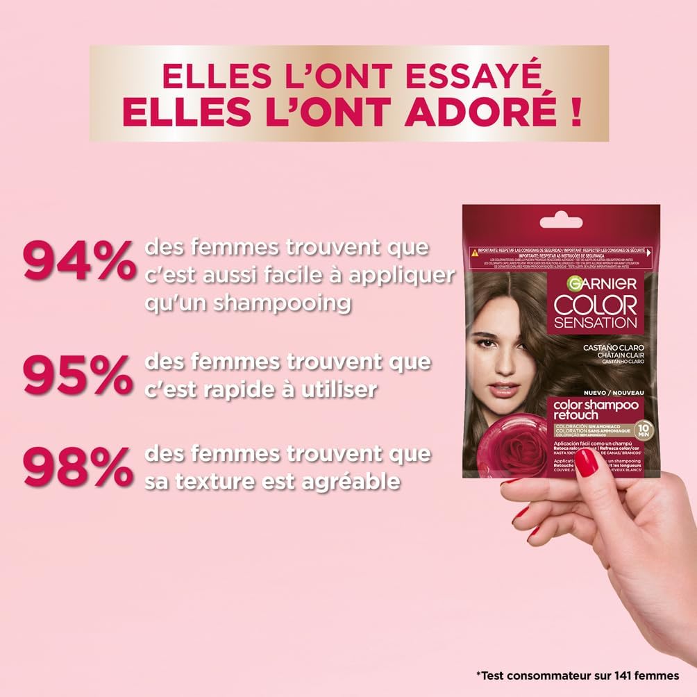 Garnier - Color Shampoo Retouch - coloration semi-permanente - châtain foncé