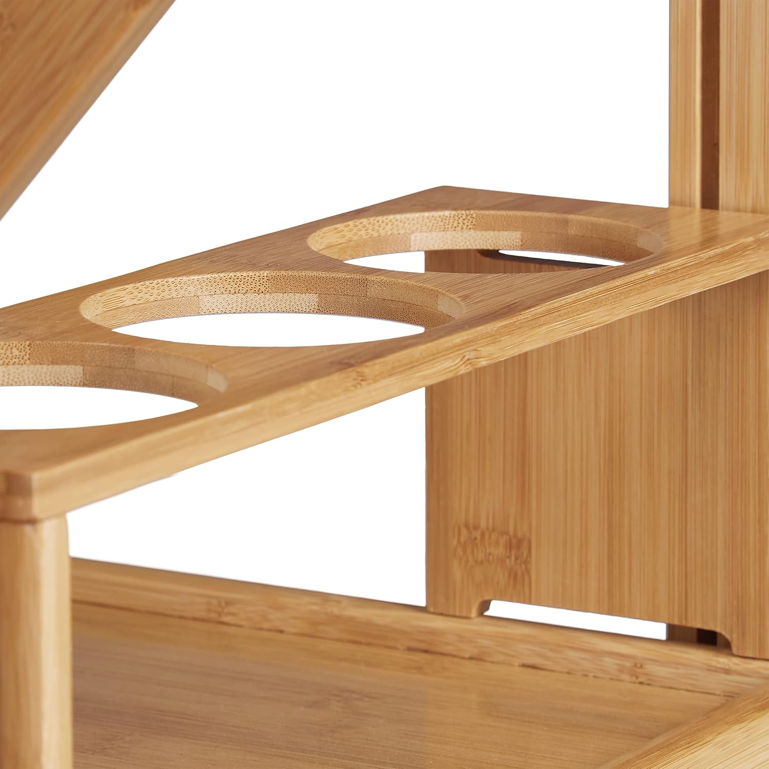 Relaxdays - desserte cuisine pliante bambou 70x40,5x65cm, brun/noir