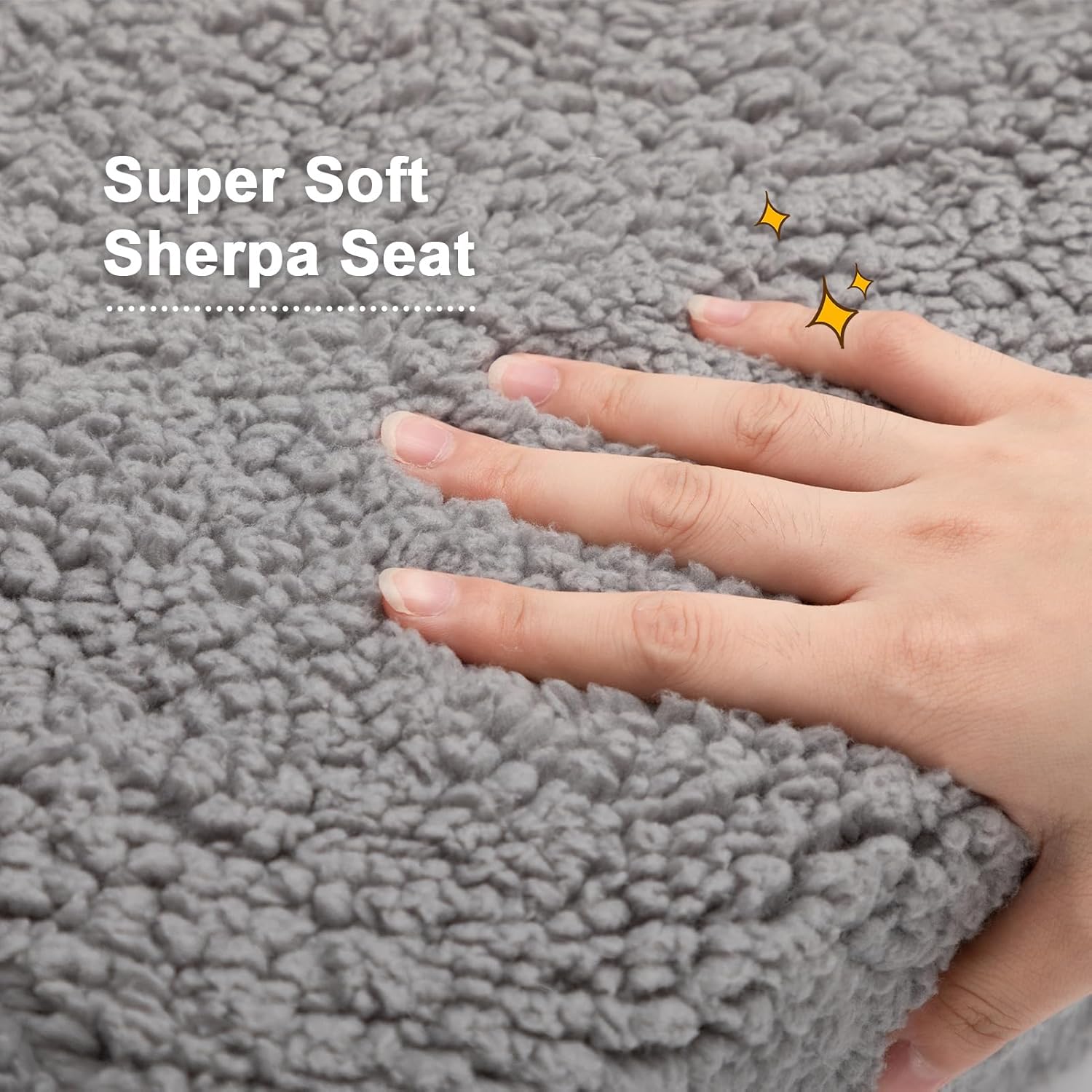 BEJOY - fauteuil enfant convertible 2-en-1, tissu Sherpa, gris, confortable