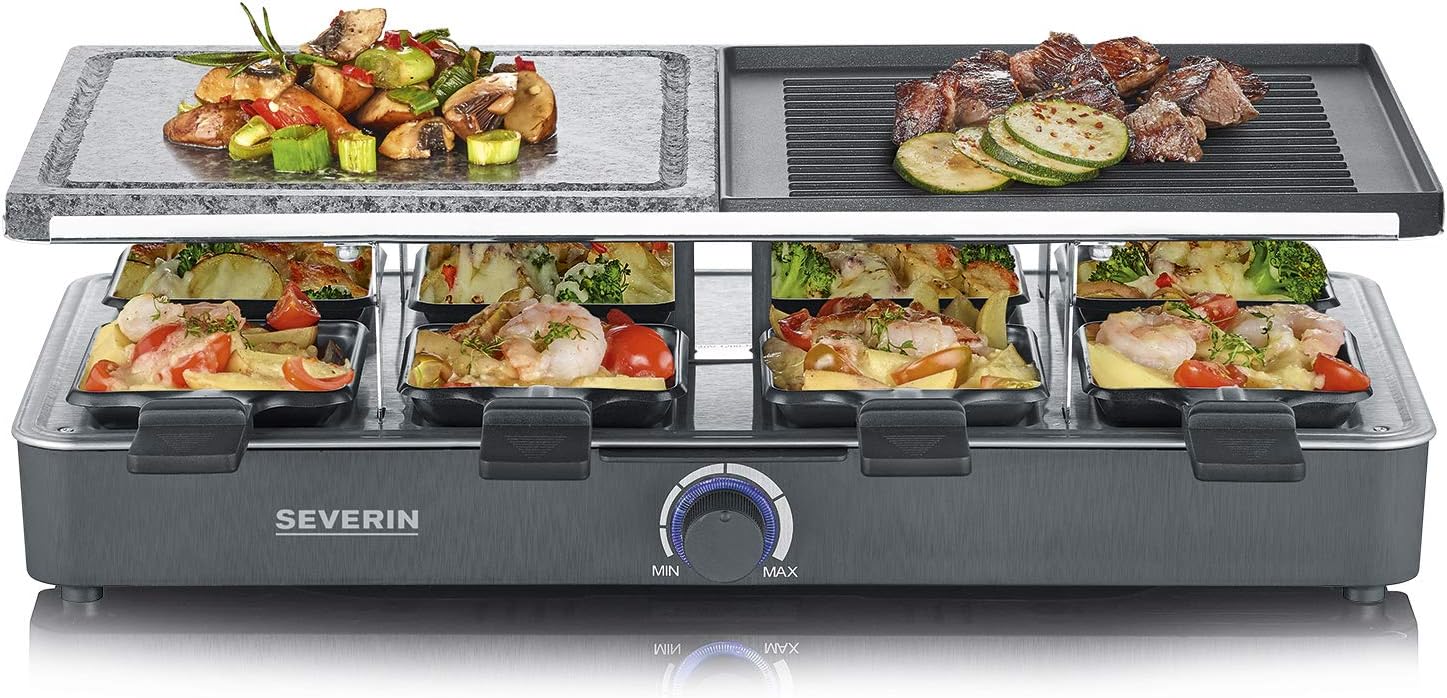 SEVERIN - Raclette 8 pers - pierre naturelle, plaque réversible, thermostat - RG 2371