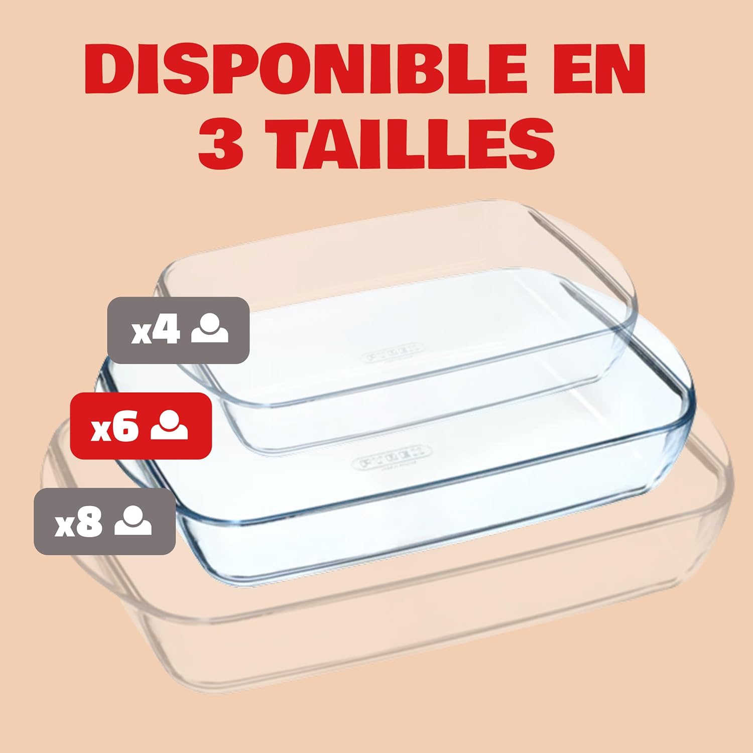 Pyrex - Plat à four rectangulaire 3,7L - verre borosilicate, poignées larges, spécial lasagnes