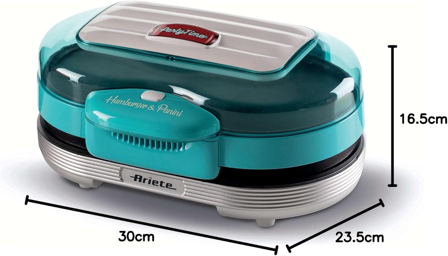 Ariete - 205 Party Time - compact - 1200W, 2 plaques, facile à nettoyer