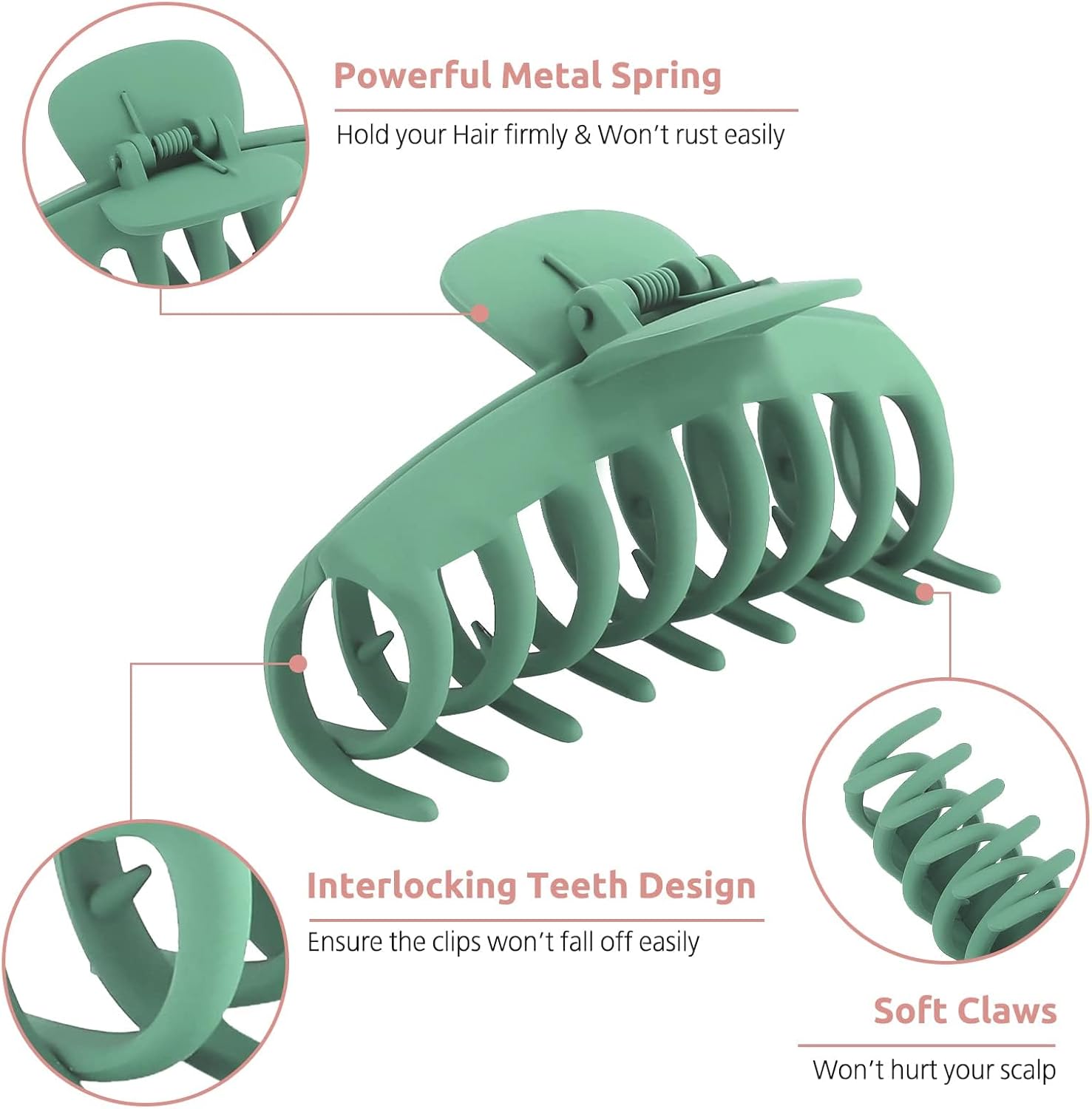 Pinces à cheveux - double dents, 4 grandes 4 moyennes, multicolore