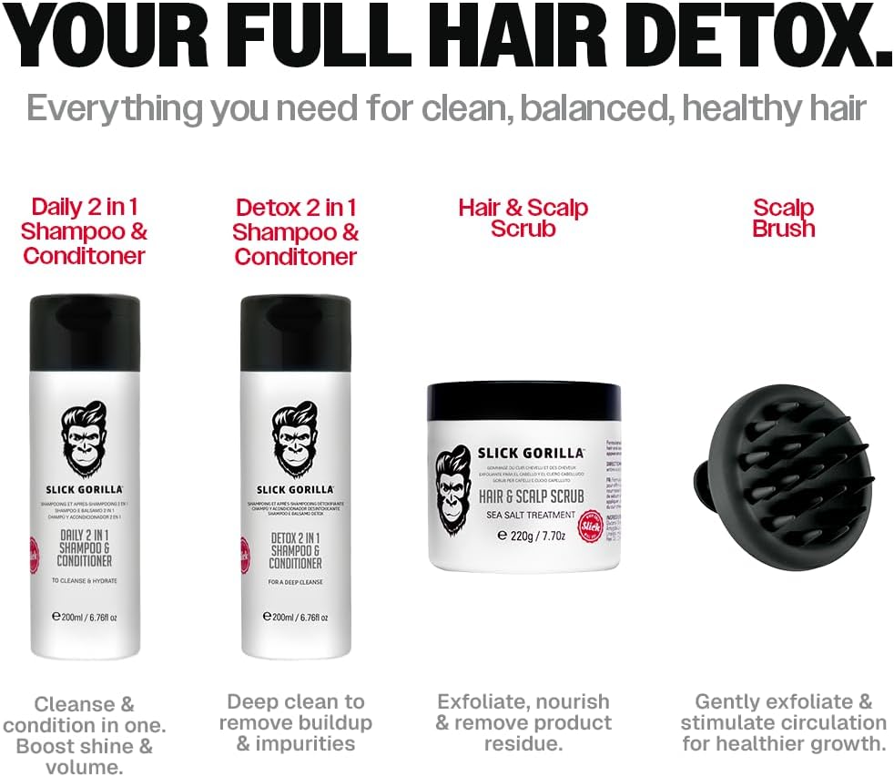Slick Gorilla - The Care Box Set - soin complet cheveux - shampoings, gommage, brosse pour tous types