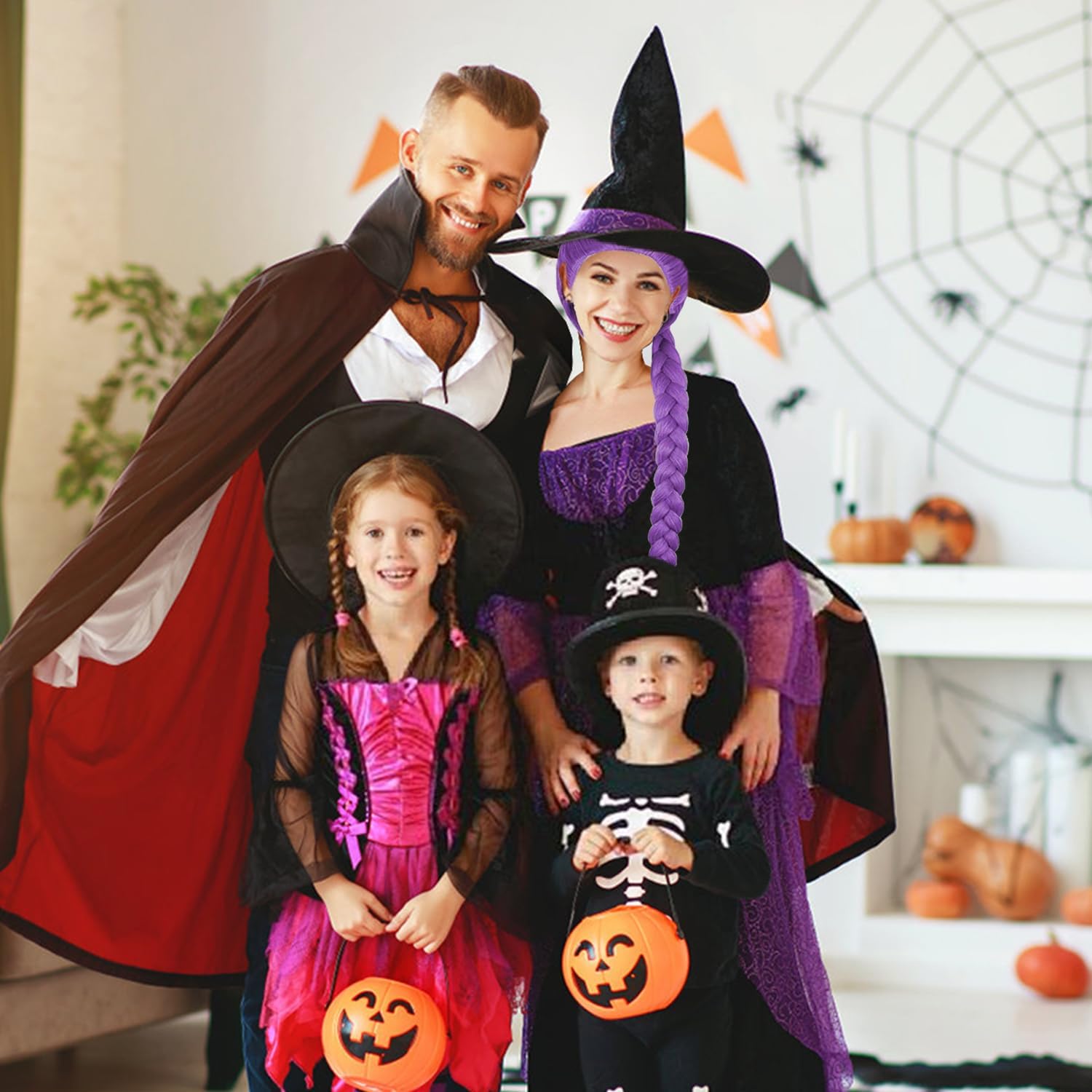 Perruque enfant - chasseur violette tressée longue - cosplay, Halloween