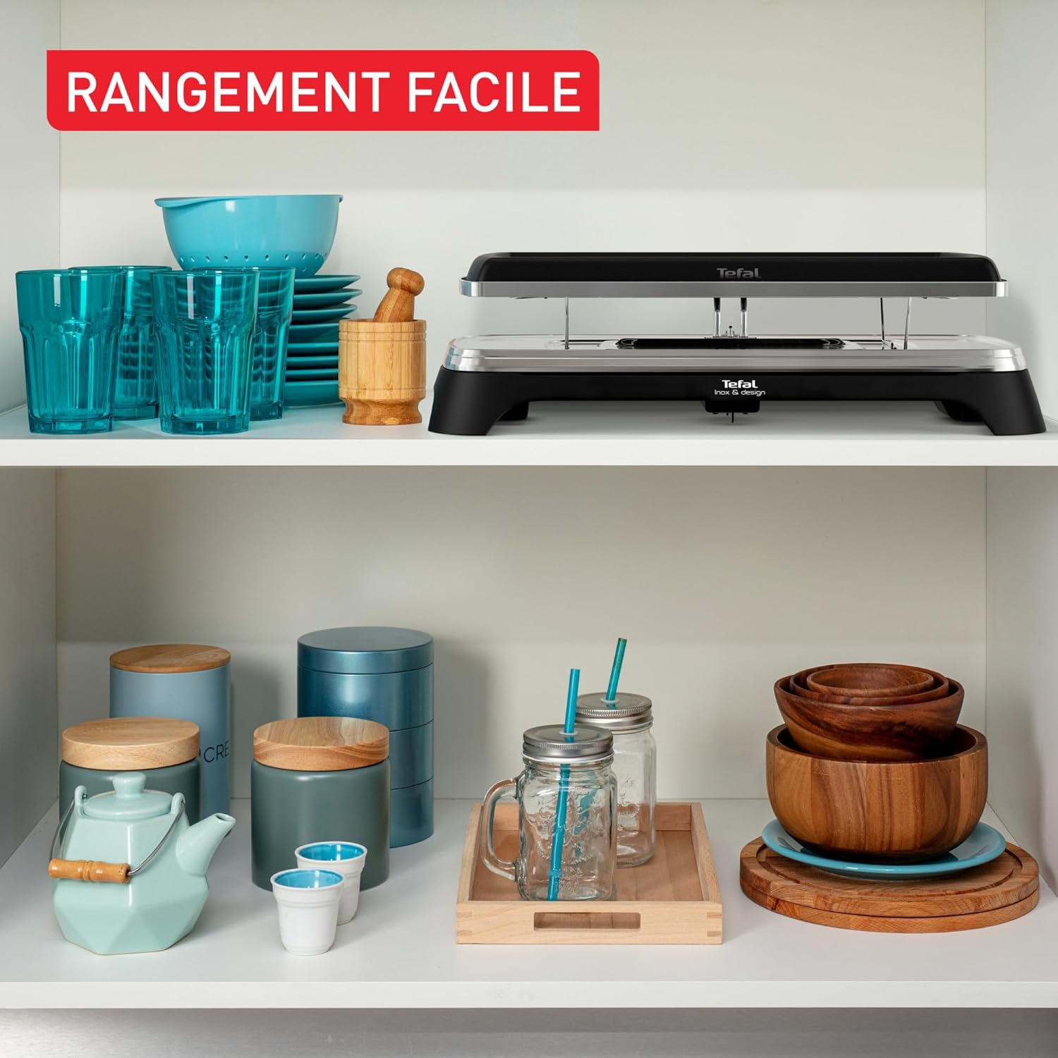 Tefal - Inox & Design - 10 pers. - Raclette, gril, plancha, antiadhésif - RE458NF0