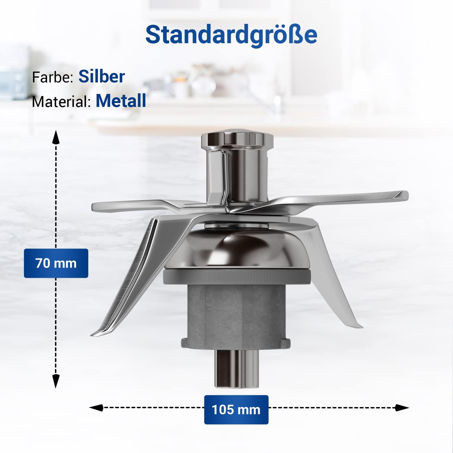 Vioks - couteau mélangeur inox SUS420, 4 lames, joint, TM21