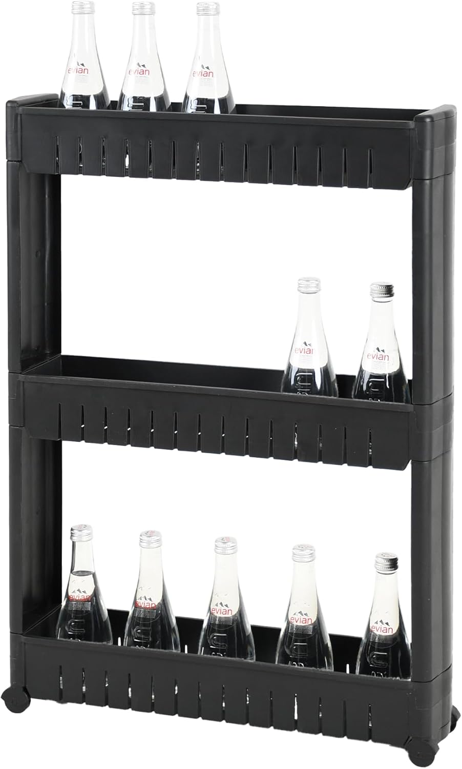 Amig - Böken - 54x12x78 cm - Chariot 3 niveaux, roulettes, noir