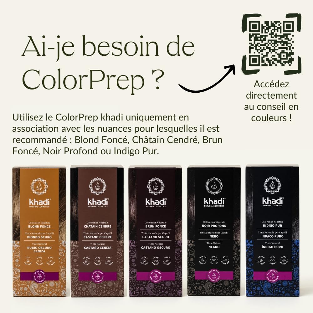 khadi - COLOR PREP - 100g - Pré-pigmentation cheveux, résultat intense