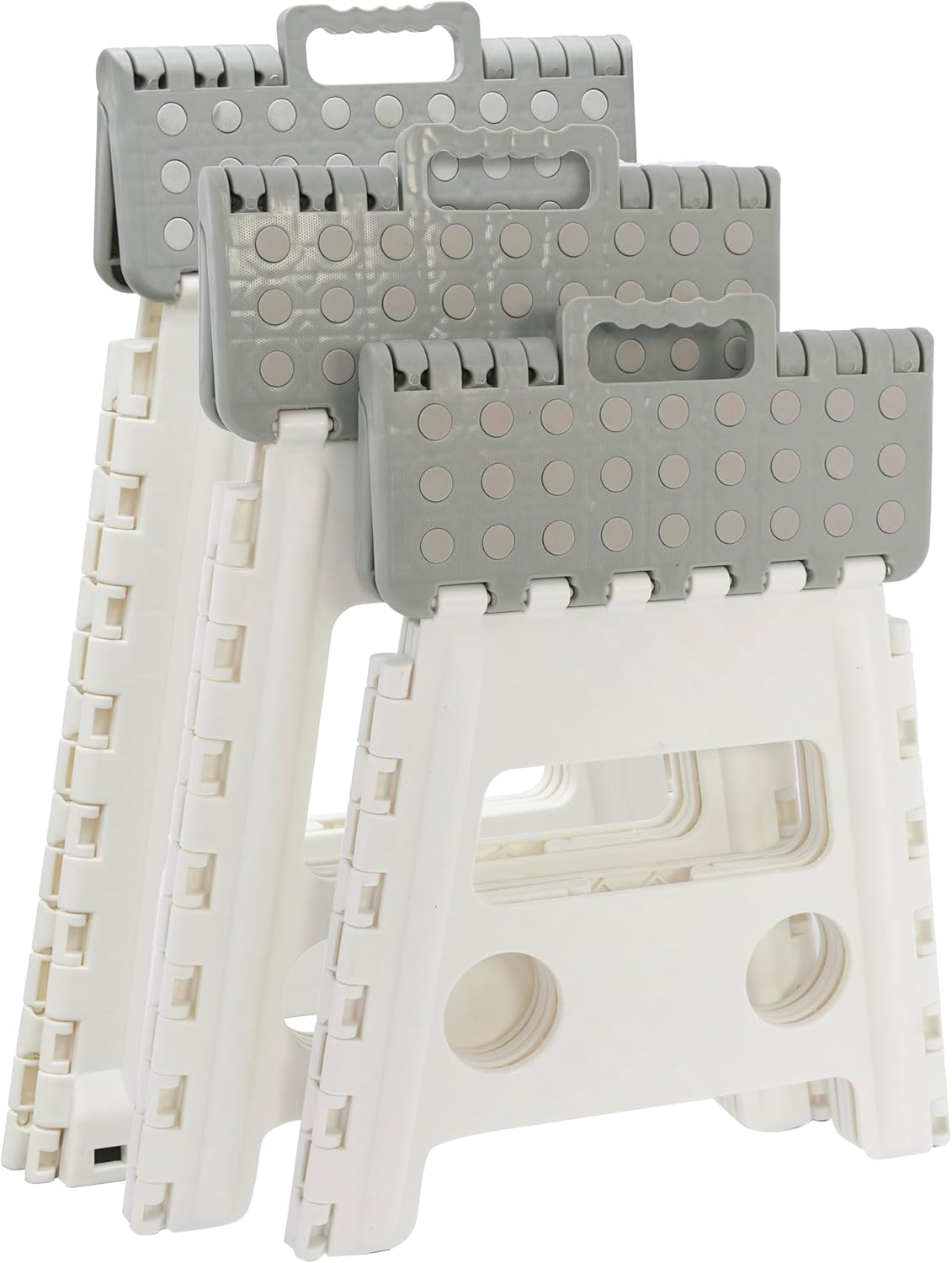 Arregui - Tabouret pliant série TB - 32 cm - blanc/gris, compact, TB-032-GB