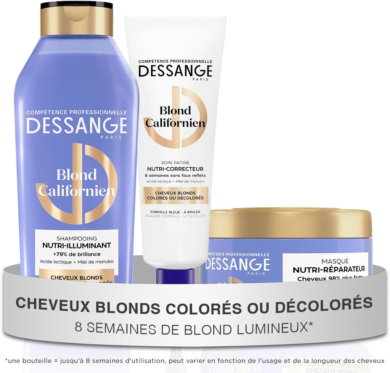 DESSANGE - Routine Nutri-Correctrice Cheveux Blonds - 280ml/140ml - Nutrition & Éclat