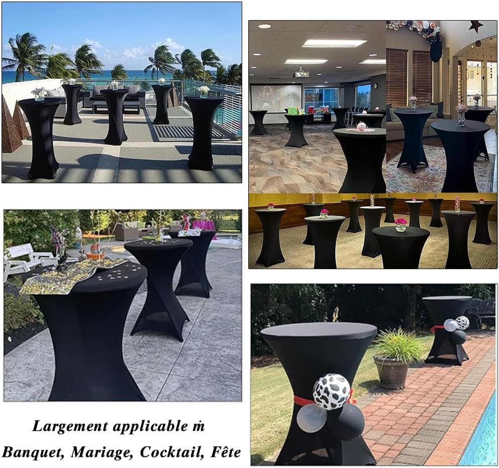 Housse mange debout - lot de 2 - 80x110 cm - extensible, noir