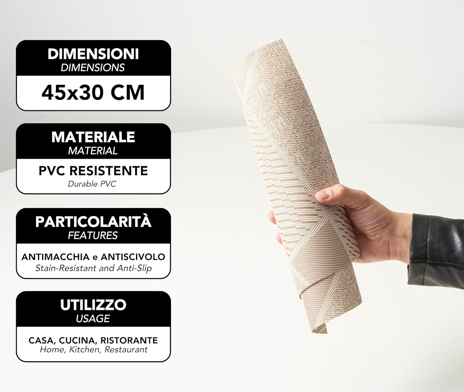 IPEA - sets de table élégants - 45x30cm - lavables, antidérapants, résistants chaleur