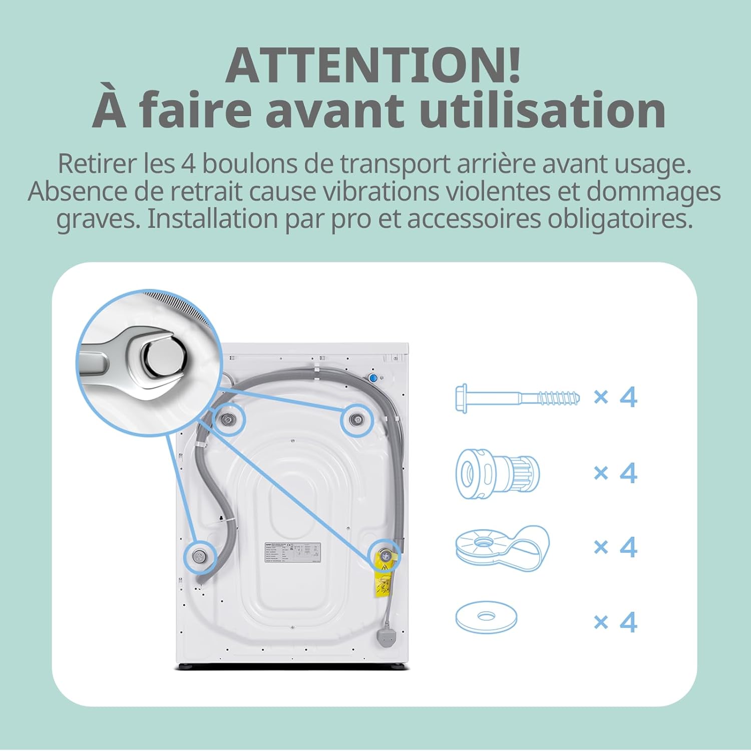 Comfee - lave-linge frontal 8 kg, classe A, 1400 tr/min, 15 programmes, CFE12EW80-W-FR