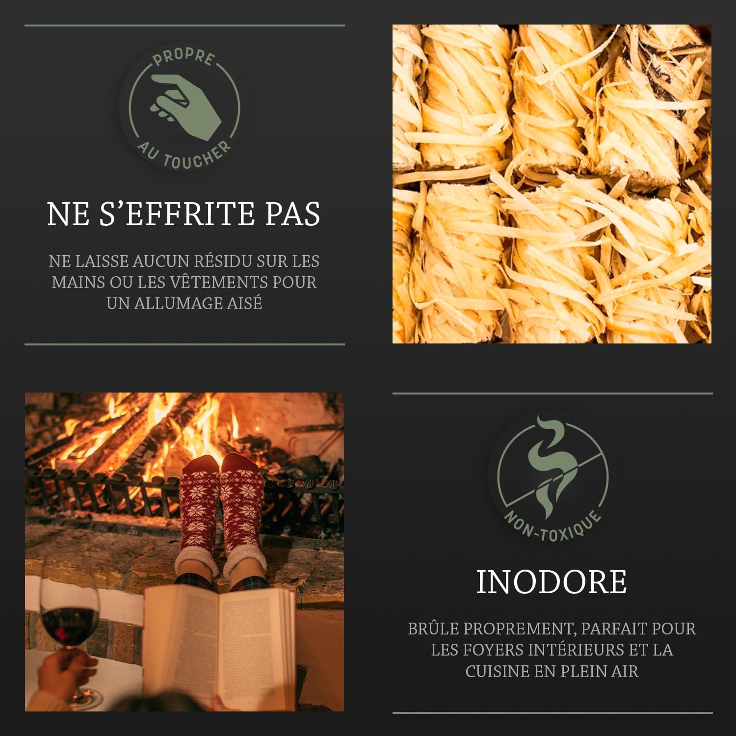 Log Barn - Allume-feu Naturel - boîte 500 - écologique, allumage rapide