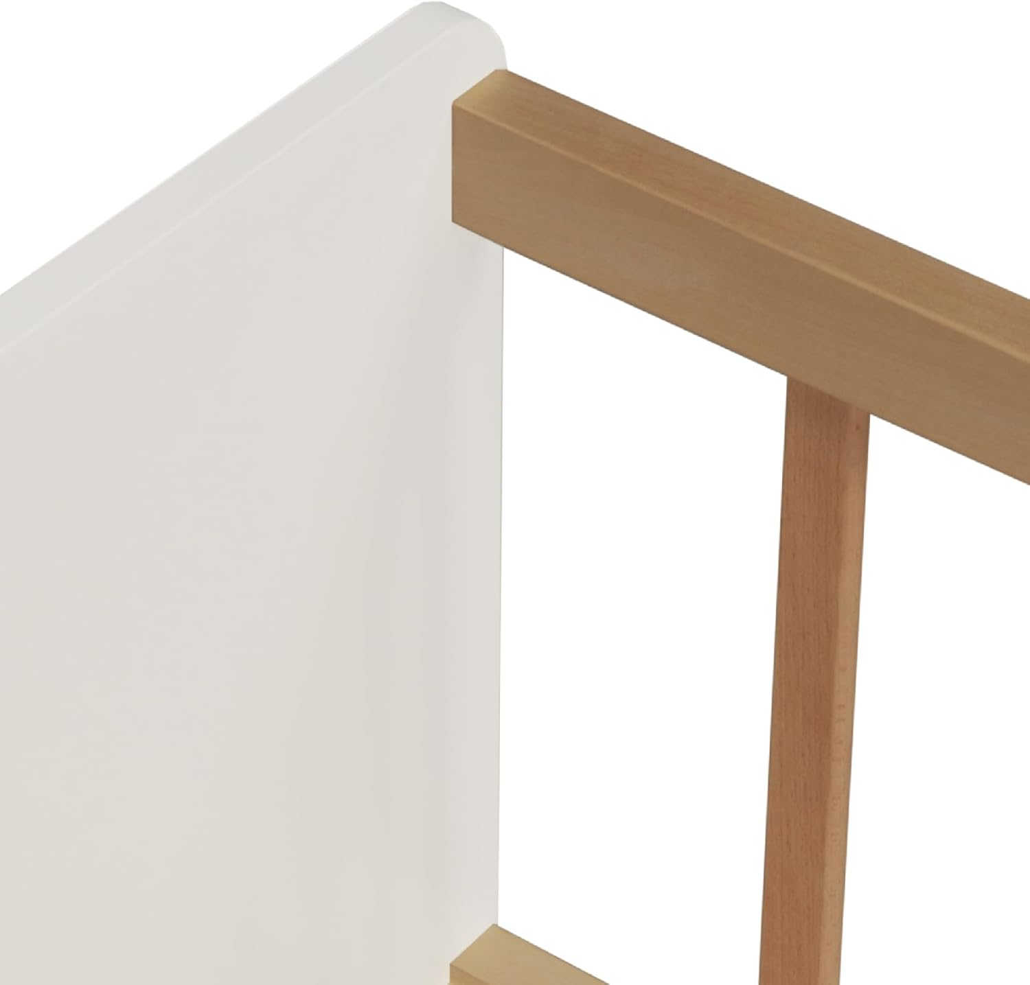 Weber - Lit Pilou - 90x190 cm - sommier inclus, blanc et bois