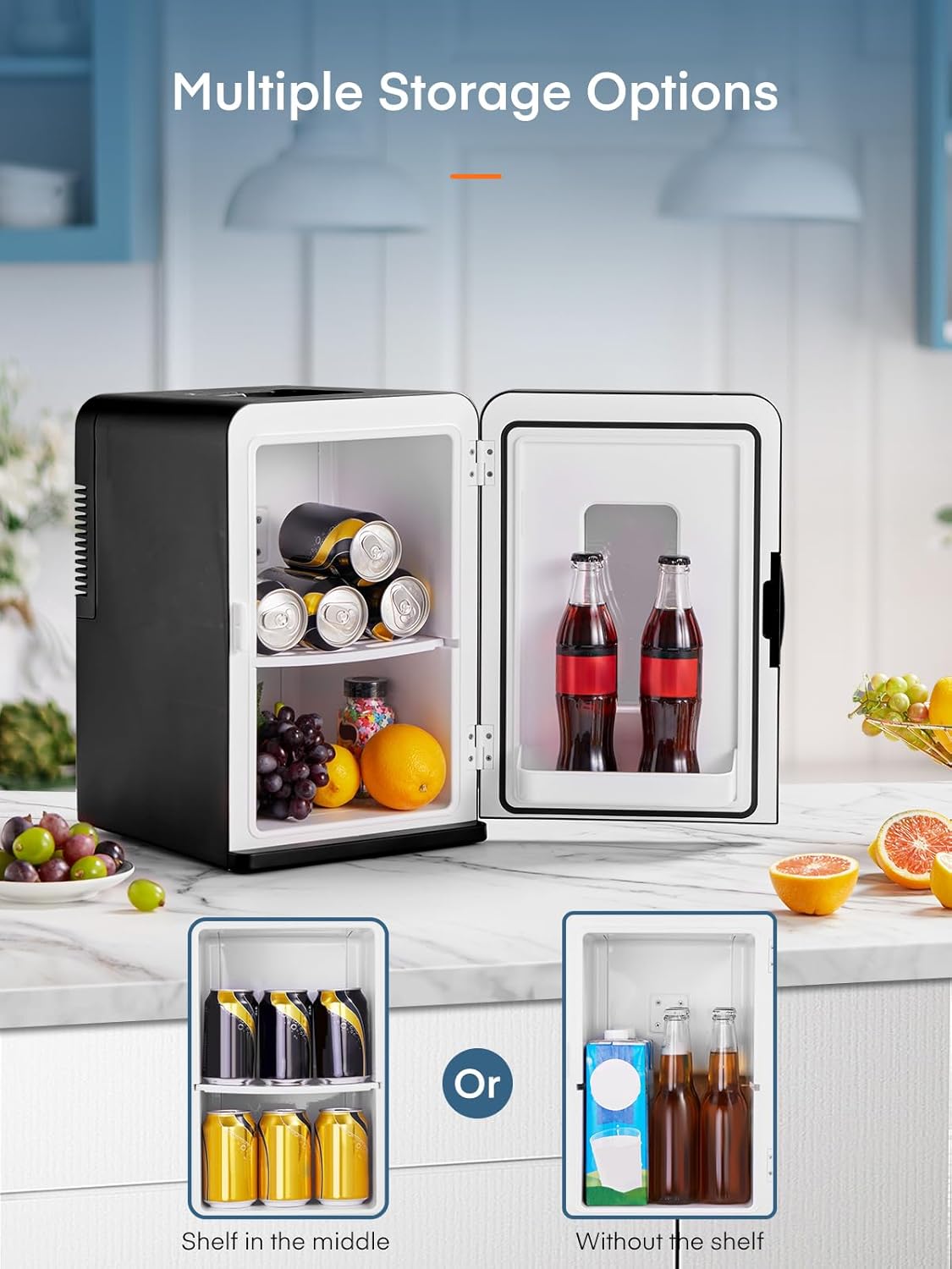 FOHERE - mini frigo portable 15L - chaud/froid, silencieux, 21 canettes