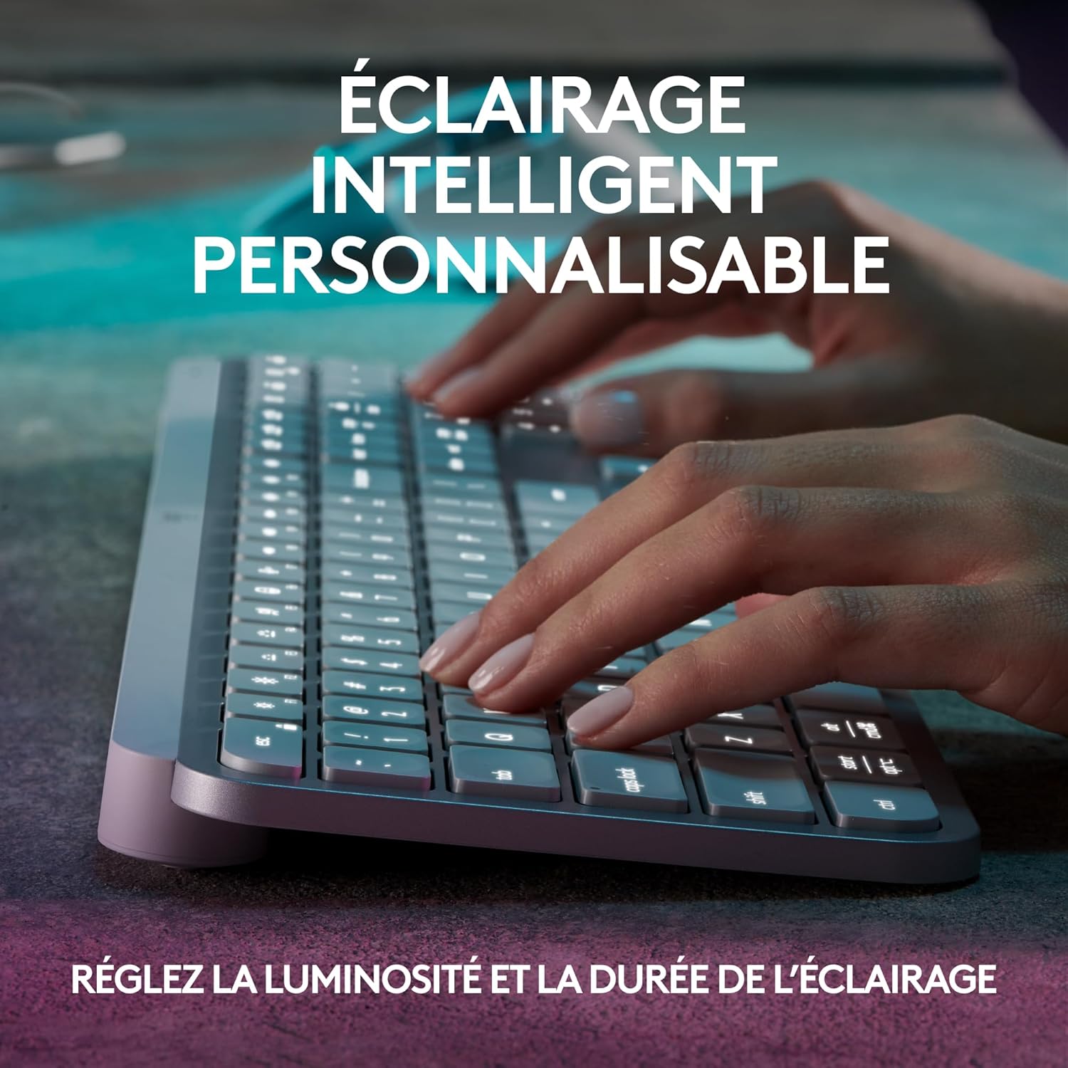 Logitech - MX Keys S - clavier AZERTY, rétroéclairé, USB-C, Bluetooth