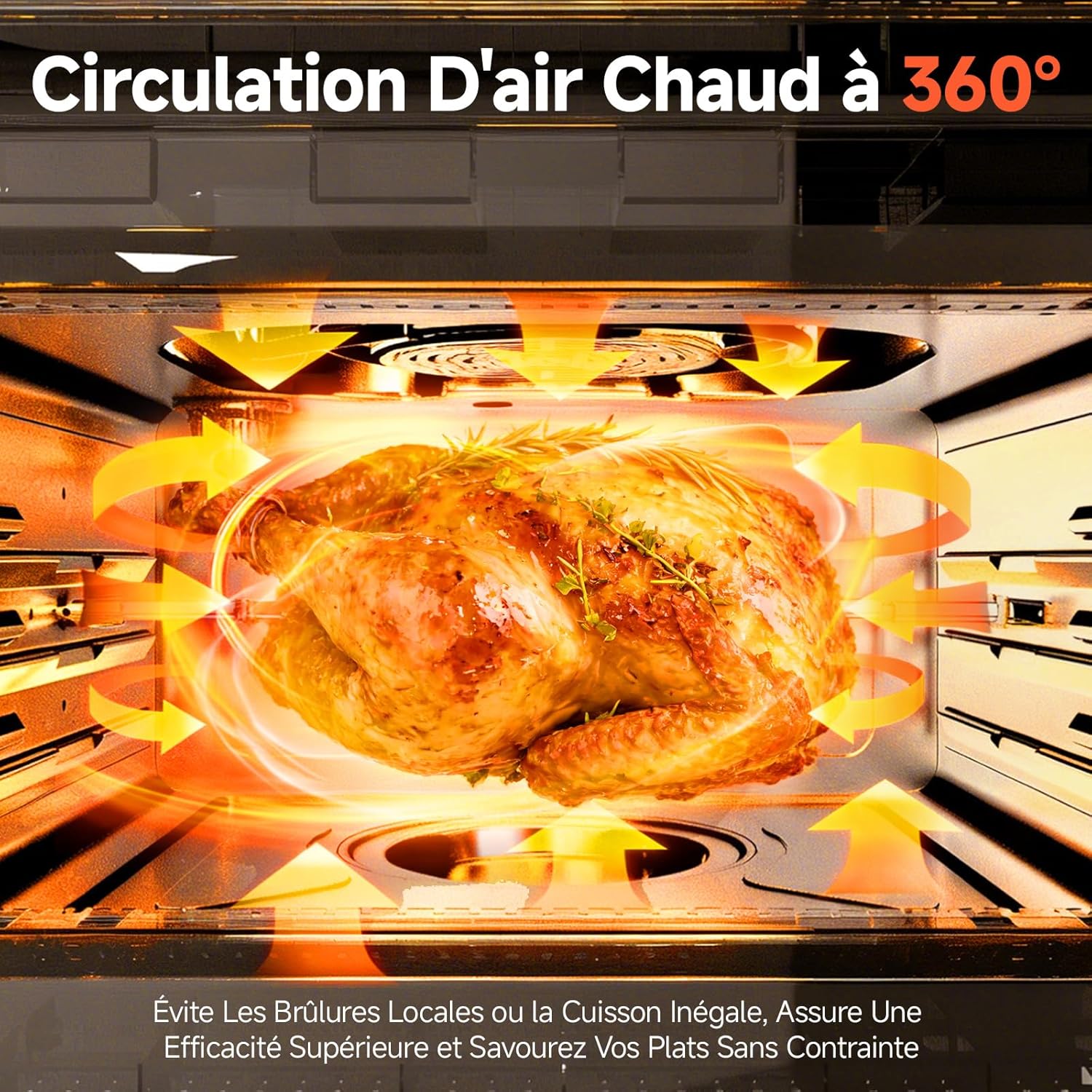 OUNIN - Four Vapeur 24L - inox, LED, 9-en-1, multifonction