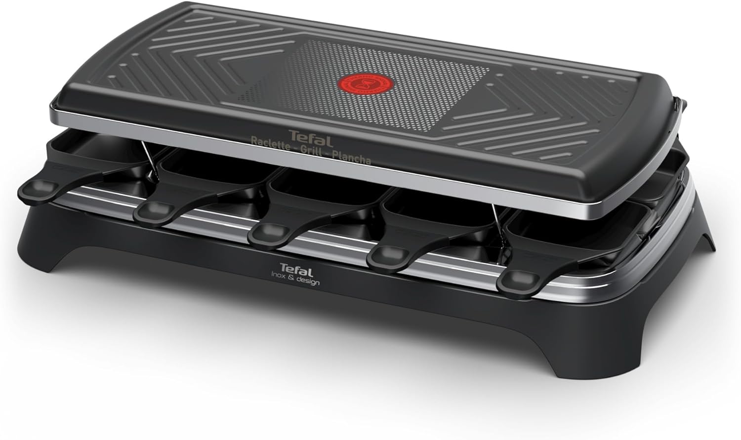 Tefal - Inox & Design - 10 pers. - Raclette, gril, plancha, antiadhésif - RE458NF0