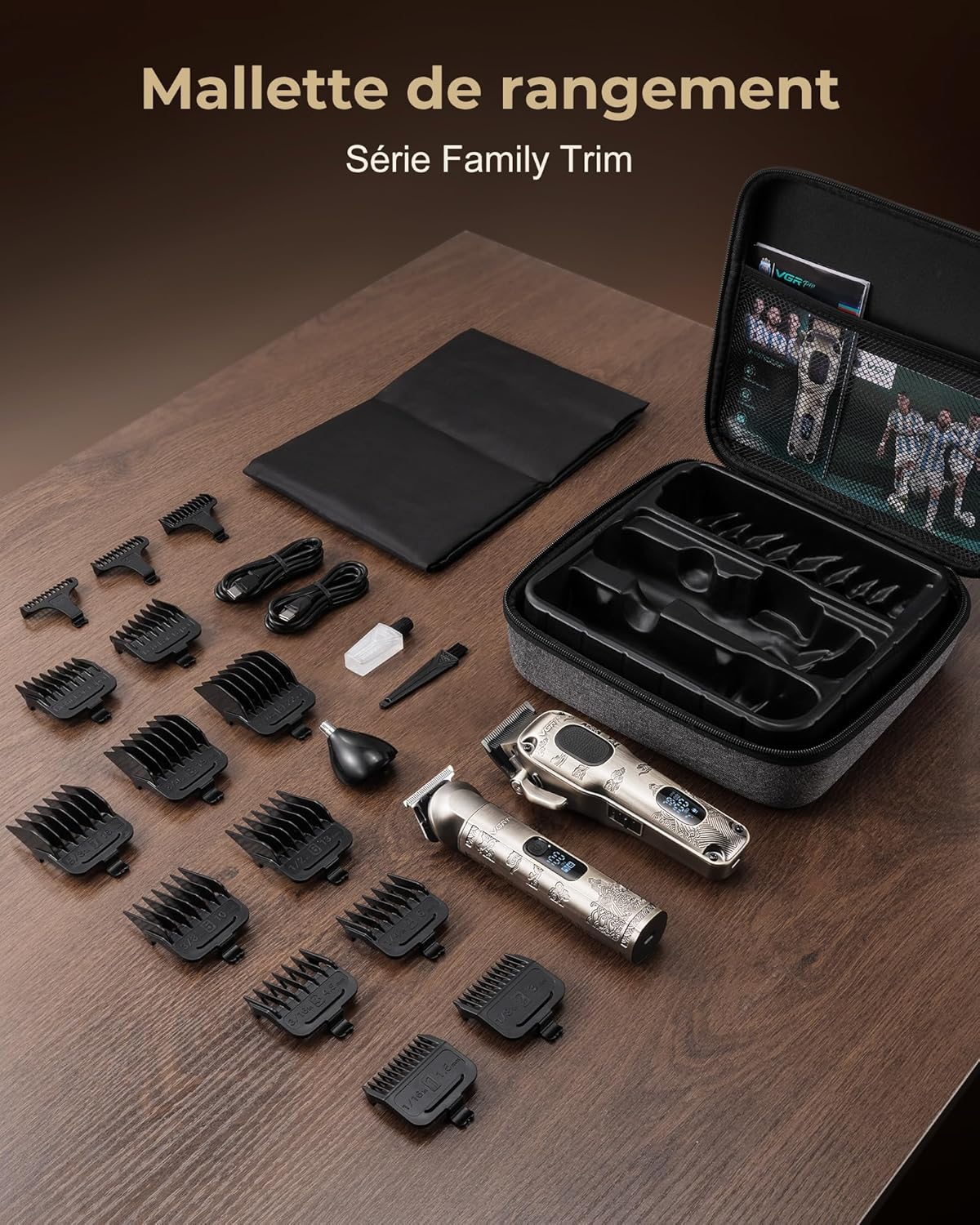 Tondeuse cheveux homme - kit professionnel sans fil - coupe précise, boîte d'emballage