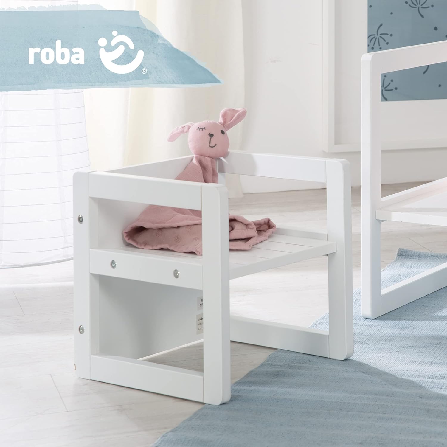 Roba - chaise enfant réversible 3 hauteurs - 30x30cm - 60kg max, style campagne