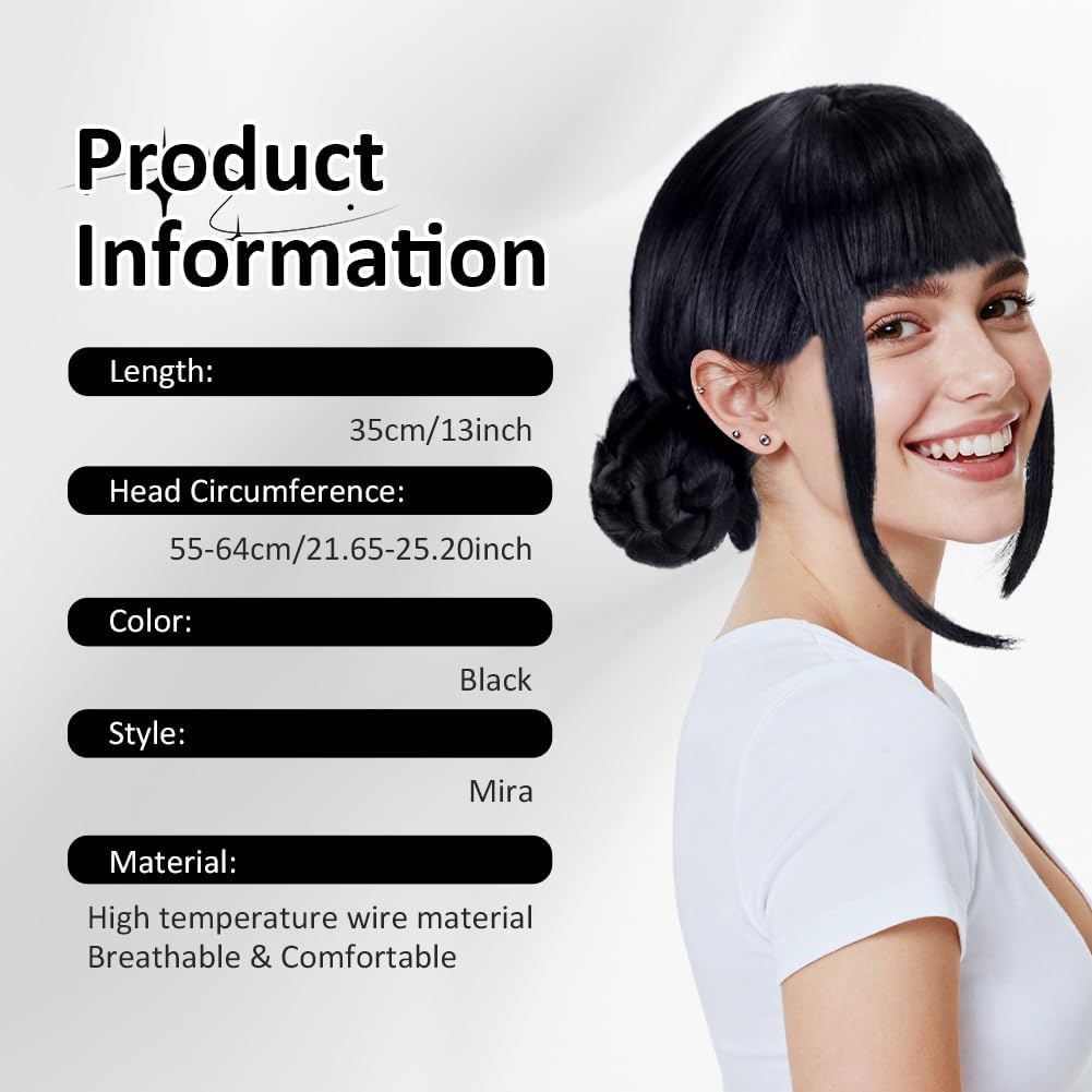 Perruque cosplay - Hunter, longue tresse violette, noir, anime, fête