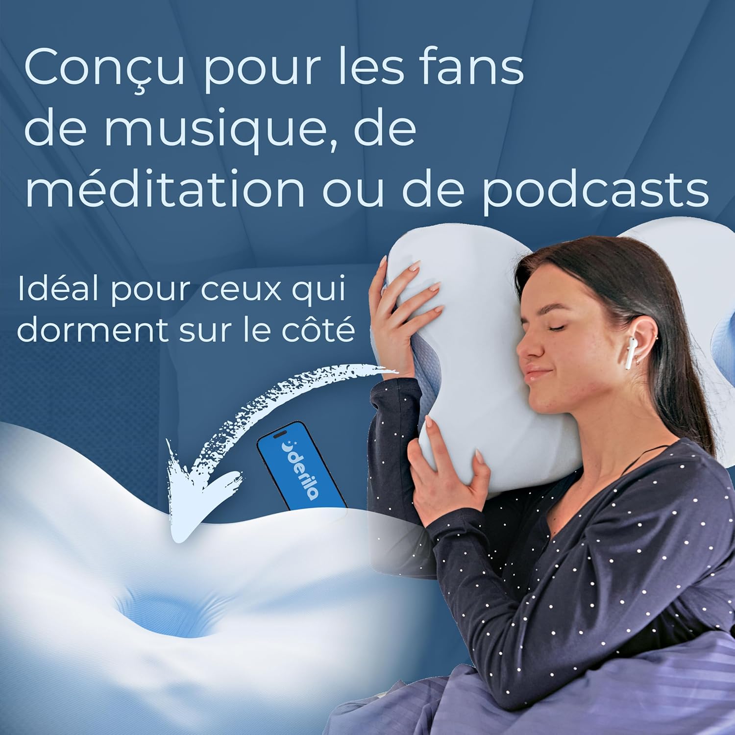 Derila - Ergo Oreiller mémoire de forme cervical papillon - soutien optimal toutes positions