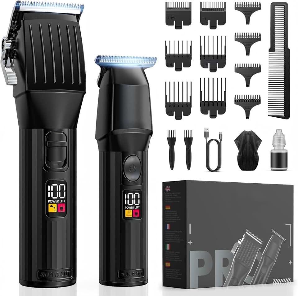 Tondeuse cheveux homme - coupe précise - kit pro, barbe et contour