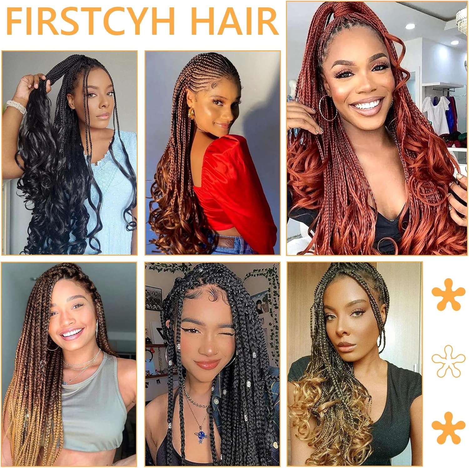 French Curl Braids - mèches tresses afro 41cm, boucle 8 paquets, 350#