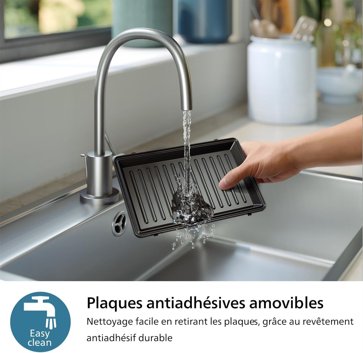 Philips - Series 5000, 3 plaques, antiadhésives, 750W, HD2350/80