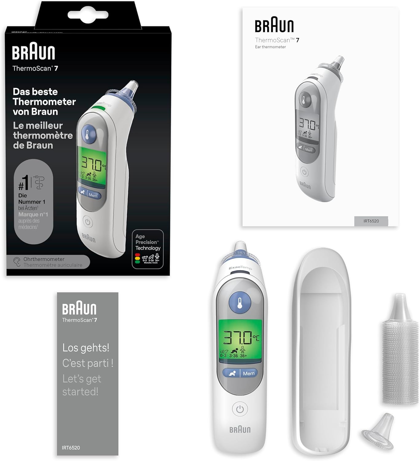 Braun - ThermoScan 7 - Thermomètre auriculaire précis bébé adulte